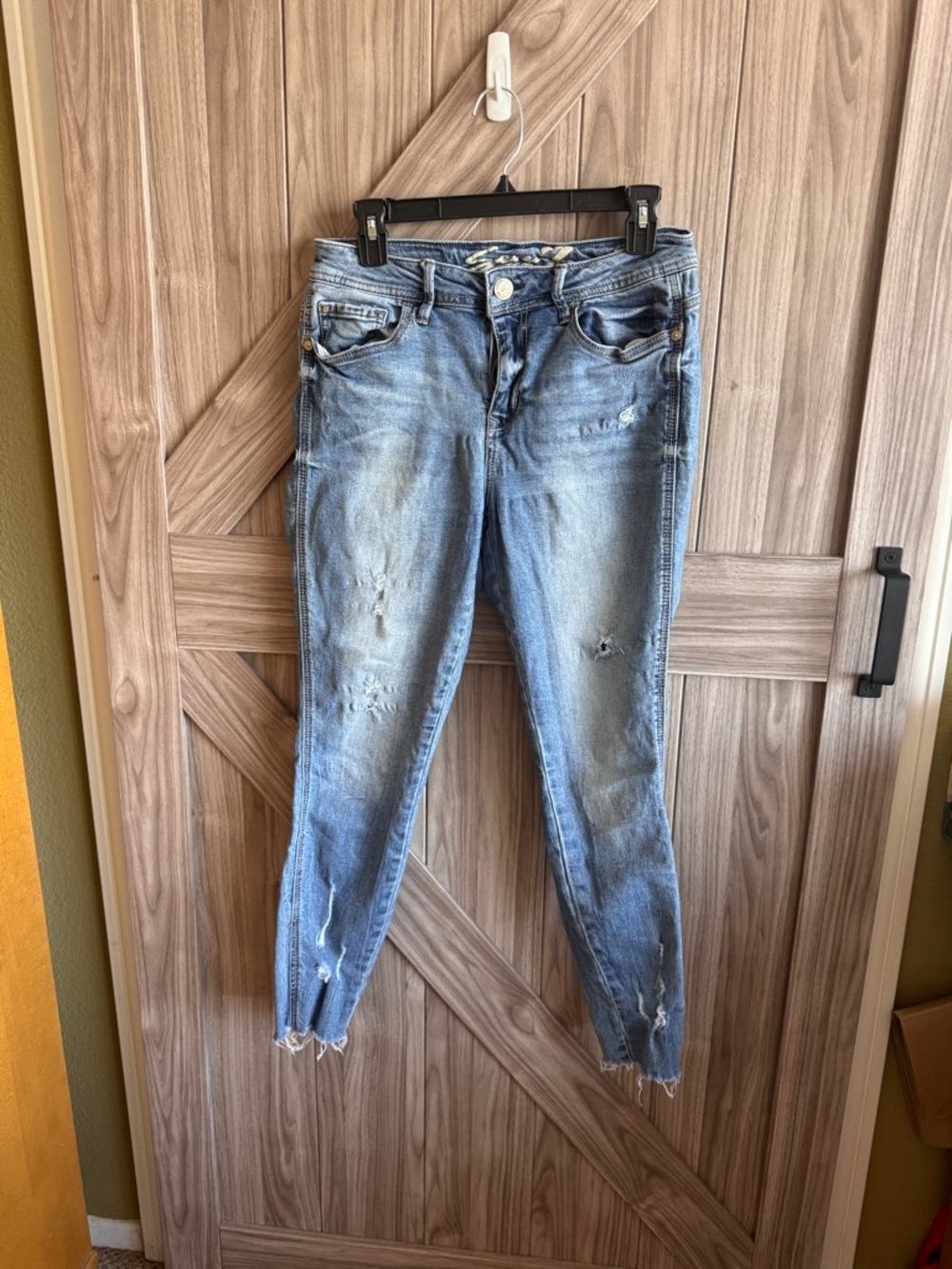 Seven Women's Distressed Light Blue Jeans